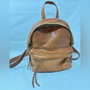 Madewell Transport Style Cognac Leather Mini Backpack Brown Rucksack